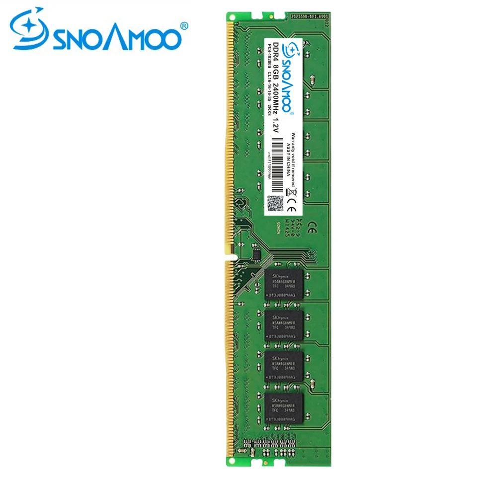 

SNOAMOO DDR4 4G Desktop PC RAMs 2133MHz PC4-17000S 1.2V DIMM 8G 2400MHz PC4-19200S CL16 RAM Compatible For Intel Memory Warranty