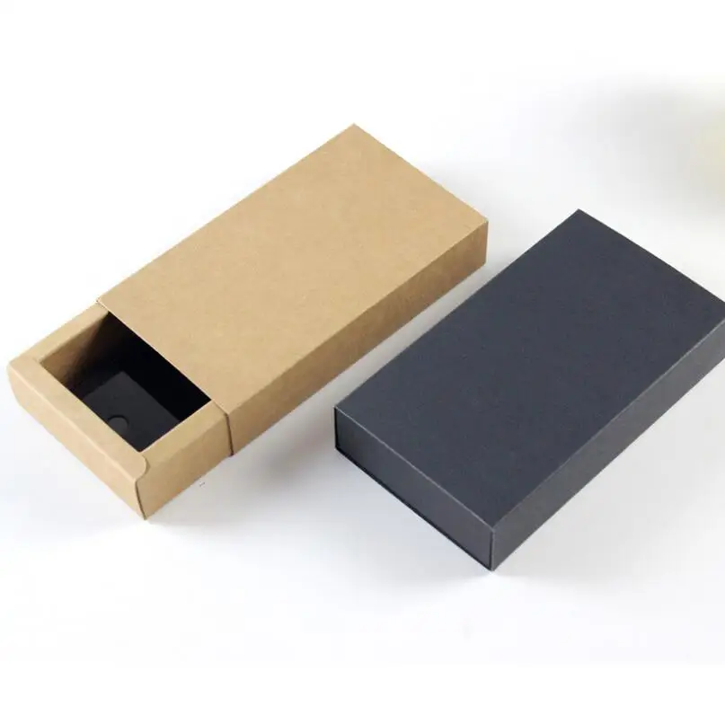 Fashion Men Bow Tie Gift Box 14X7x3cm Kraft Paper Black Men Butterfly Neck Ties Bow Tie Drawer Diaplay Boxes LX6814