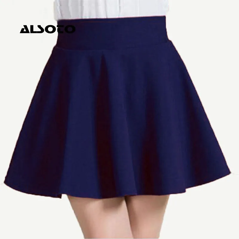 ALSOTO Women Skirt Faldas Mujer Moda 2023 Winter Summer Style Women Elastic Faldas Ladies Midi School Skirts Sexy Girl Mini