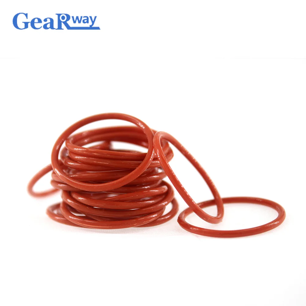 Gearway Red Silicon O Ring Seal Gasket 2mm CS O-Ring Sealing 51/52/53/54/85/90/95mm OD VMQ Anti-age O Ring Seal Washer