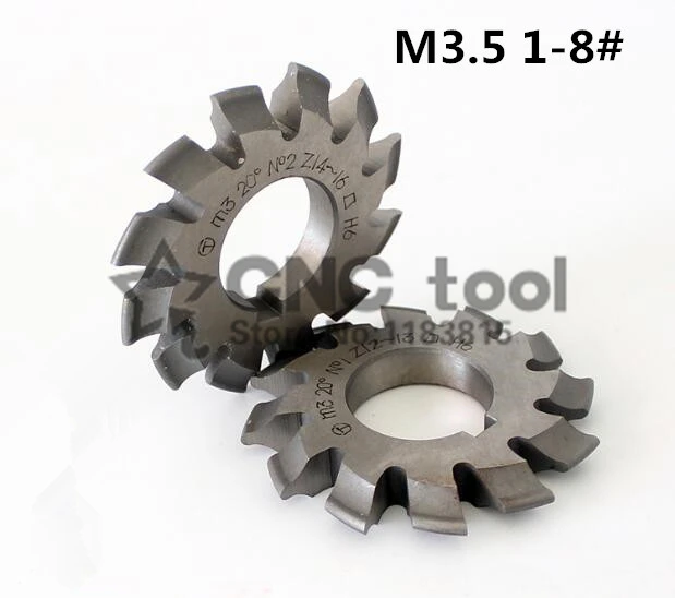 Free shipping 1PCS M3.5 Modulus PA20 degrees NO.1-NO.8 HSS Gear Milling cutter Gear cutting tools