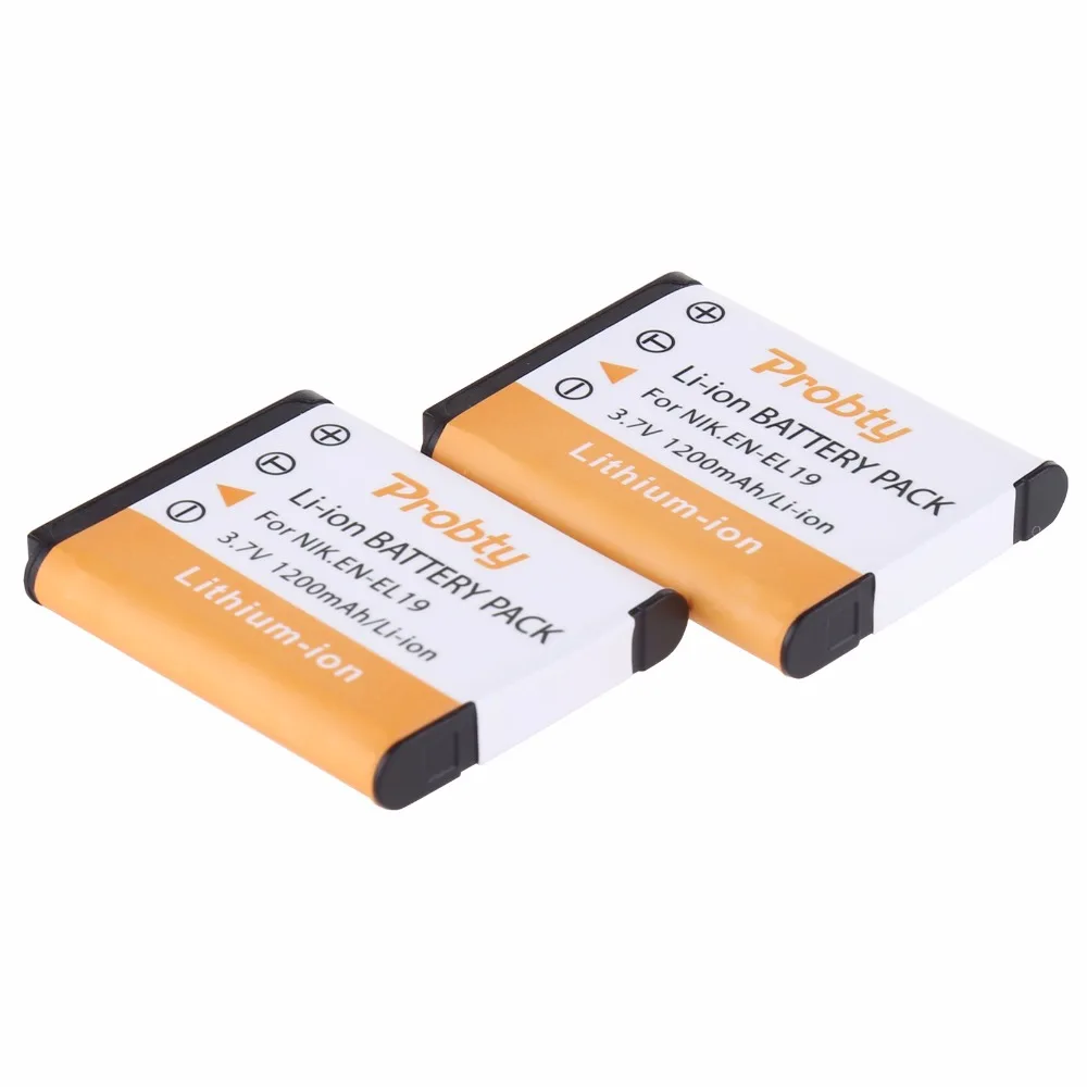 Probty 1pcs EN-EL19 EN EL19 ENEL19 Digital Camera Battery for Nikon S100 S2500 S2600 S3100 S6400 S4100 S4150 S3300 S4300