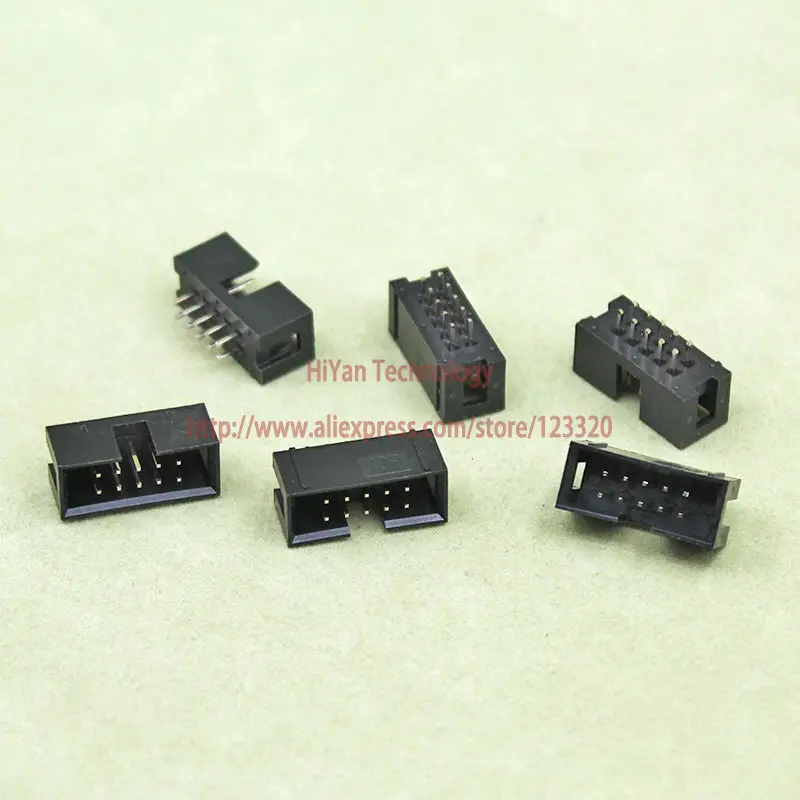 (100pcs/lot) DC3 10P 2x5P Male Box Header PCB IDC Socket