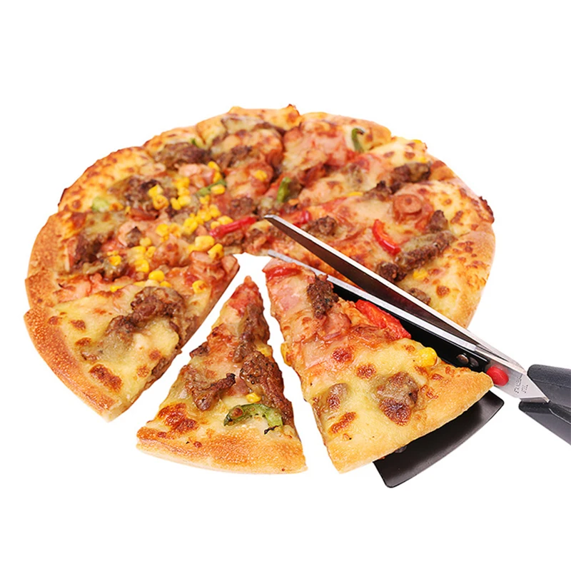 Creative Pizza Scissors Knife Stainless Steel Pizza Cutter Slicer Mutifunctional Pizza Scissors Knife Kitchen Baking Tools