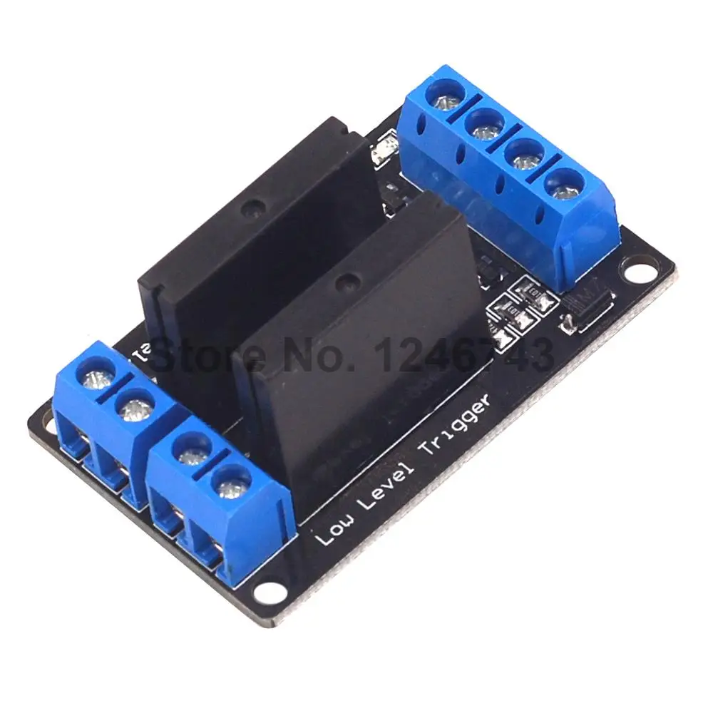 5V 12V 24V 3-24V 2 Channel Solid State Relay Module Low Level Trigger DC-AC/DC-DC 250V 2A Output with Resistive Fuse