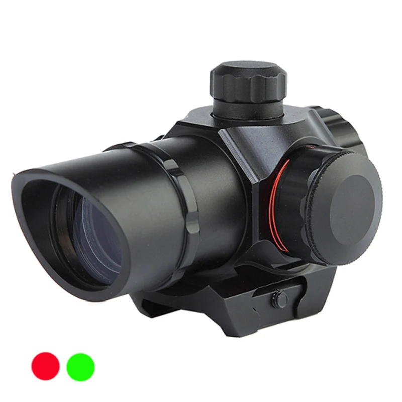 Tactical Red and Green Dot Sight Scope, Dual Illuminated Reticle, Airsoft Aiming Riflescope, Fit 20mm Rail Mounts, 1x22