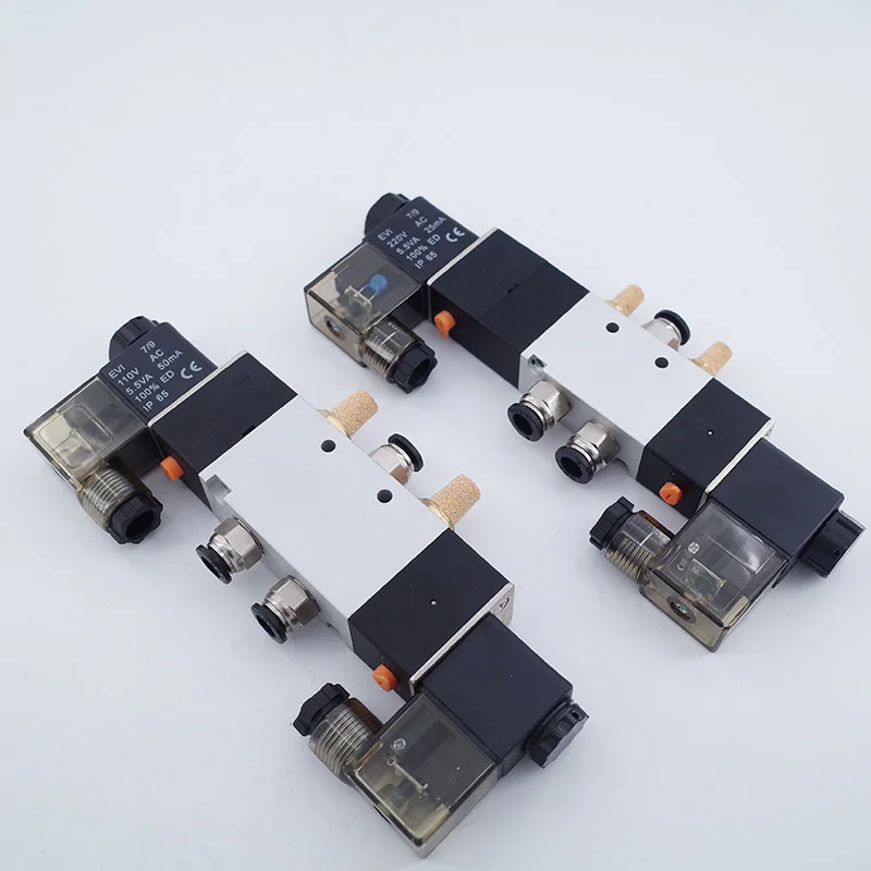 4V120-06 4V130C 4V220-08 4V230C-08 4V320-10 4V420 valves with Muffler connector 4mm/6mm/8mm/10mm/12mm 5/2 5/3 way solenoid valve