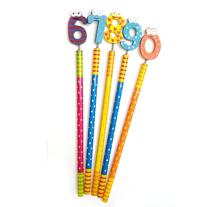 40 Pcs Number 0-9 Model Wooden Cute Learning HB Pencil / Creative Stationery / Student School Supplies/Children Gift