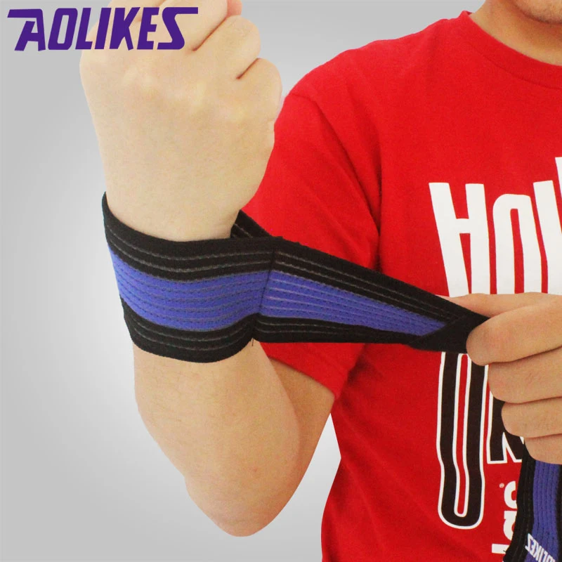 1pcs Sport Cotton Elastic Bandage Hand Sport Wristband Gym Support Wrist Brace Wrap Fitness Tennis polsini sweat band