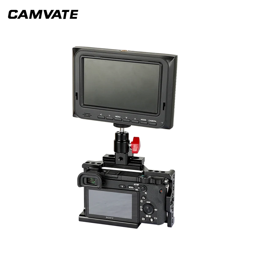 Mini testa a sfera CAMVATE 1/4 "-20 con morsetto NATO per Monitor fotocamera DSLR C2036