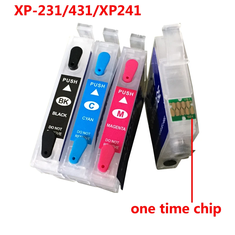 

T2971 XP231 XP241 Cartridge For Epson T2971 Refillable Ink Cartridge For Epson XP-431 XP-441 XP-231 With One Time Chips 4 colors