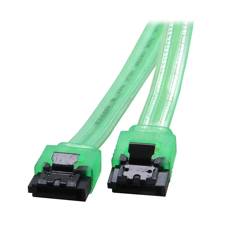 10inch 6Gb/s SATA3 Serial ATA DATA cable w/ latch Locking for PC Laptop SATA 3.0 SATAIII 6Gbps HDD Hard Drive Disk/ SSD-UV Green