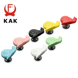 KAK Cartoon Snail Ceramic Handles Drawer Knobs Kitchen Cupboard Door Handles for Kids Room Cabinet Handles Furniture Handle