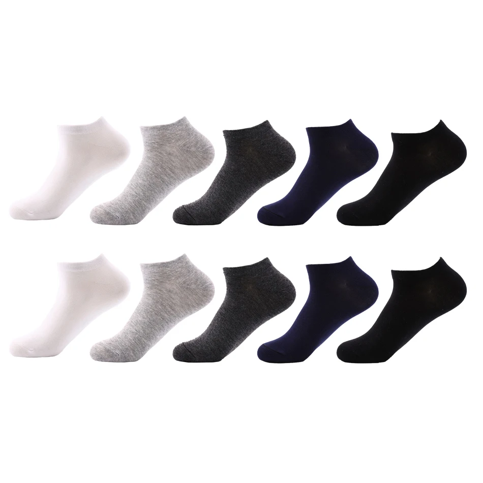 10 Pairs High Quality Casual Men's Business Socks Cotton Brand Sneaker Socks Quick Drying Black White Short Sock For Men