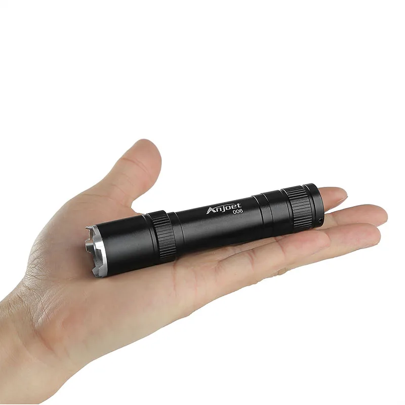 Anjoet Flashlight Waterproof 3-Mode Zoomable Tactical Flashlight Adjustable Mini LED Torch Portable Penlight for 18650 Battery