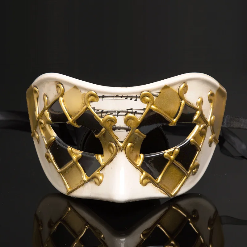 1 قطعة قناع فينيسي رجل للحفلات الذهب الماس تنكر أقنعة ماردي غرا الأبيض Masker هالوين البندقية زي كرنفال قناع