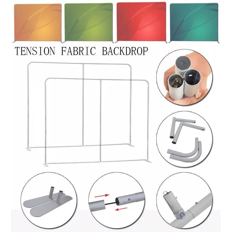 7.5ft /8ft /10ft Pillow  Style Backdrop Stand portable aluminum frame with center pole for photo booth backdrop image 5