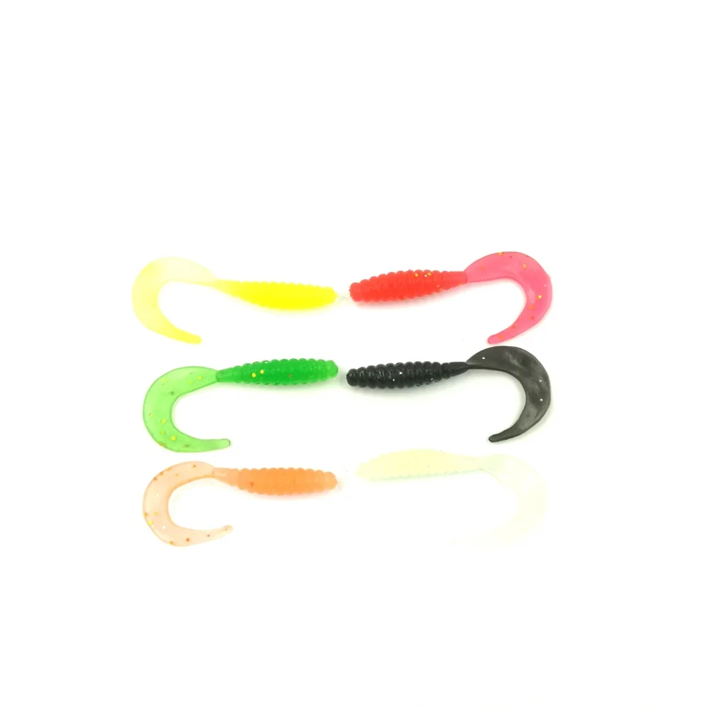 4-7CM 30-100pcs/bag Assorted Colors Artificial Baits Grub Lures Soft Fishing Lures Soft Baits Fishing Worms Baits  FT0056