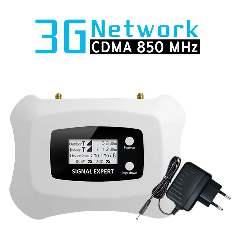 3G CDMA 850 MHz Cellular Booster Band 5 LCD Display UMTS Cellphone Signal Repeater GSM 850 mhz 70dB Gain 3G LTE Signal Amplifier