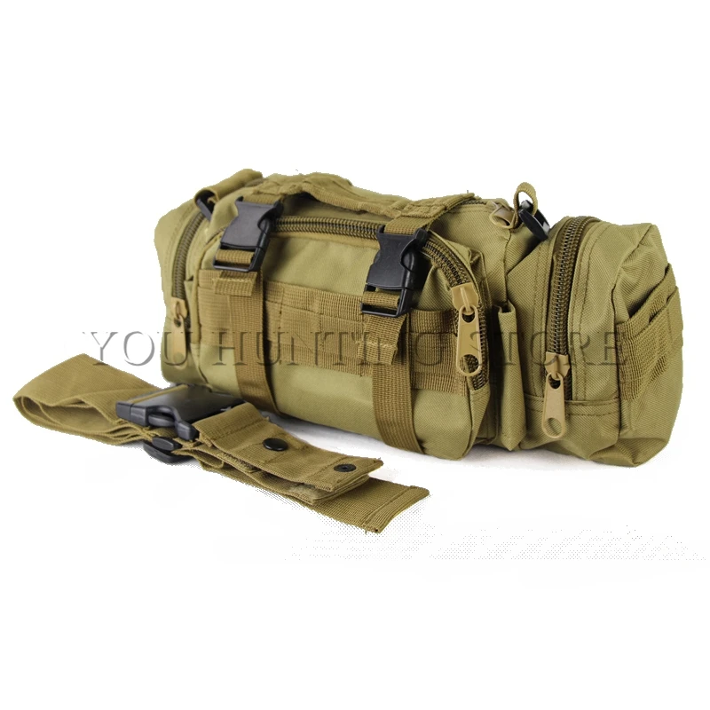 Outdoor Hunting Equipment Bag Tactical Camping Hiking Bike Waist Hand Travel Shoulder Bag Black Green Tan CP ACU