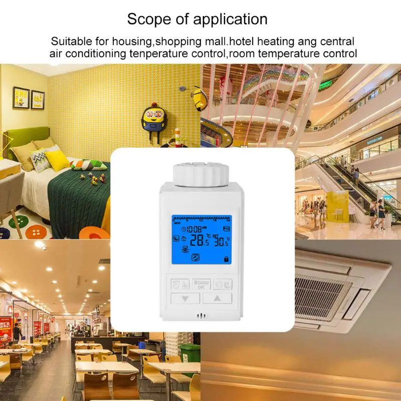 Programmable Thermostat Timer TRV Radiator Valve Actuator Temperature Controller