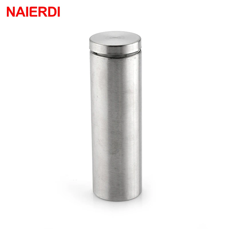 10PCS NAIERDI Glass Fasteners 19mm Stainless Steel Acrylic Advertisement Standoffs Pin Nails Billboard Fixing Screws Hardware