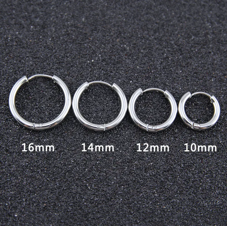 50pcs Hoop Earrings Simple Summer Style Circle Sliver Hoop Earring Women Man Round Popular Earring Jewelry NEW