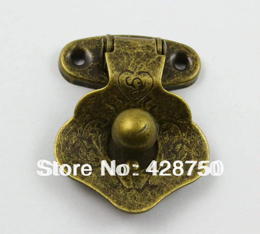 

Antique Brass Jewelry Box Hasp Latch Lock 33x43mm with Screws