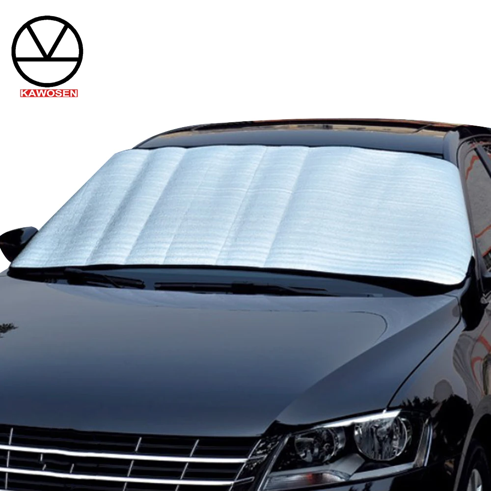 KAWOSEN Universal Car Windshield All Weather Snow Cover & Sun Shade Protection Cover, Sunshade Car Cover Fits Most of Car CWSC02