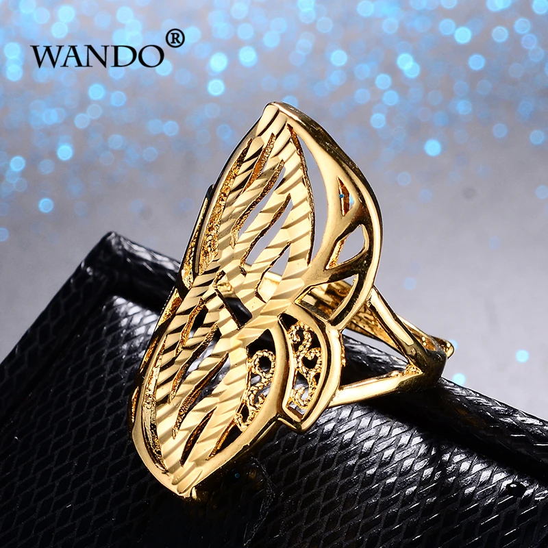 Ethiopian Hollow Leaves Wedding Gold Color Rings For Women Men Eritrea Africa Middle East Italy French Womenjewelry R68