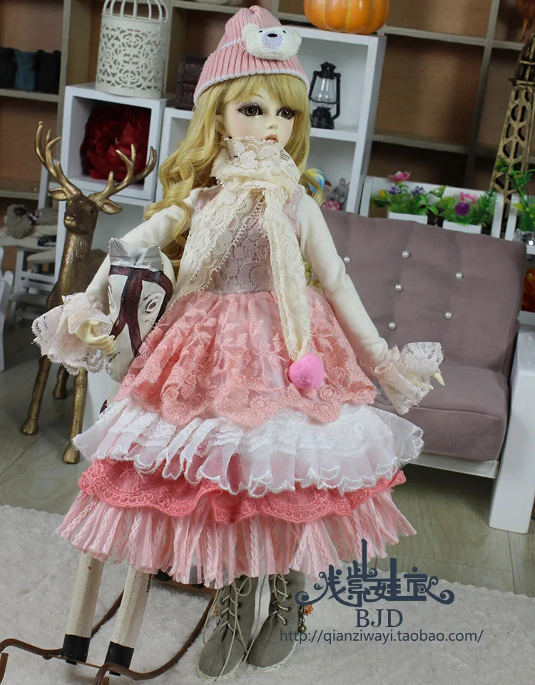 1/4 1/3 scale BJD dress+hat+scarf for BJD/SD clothing doll accessories,Not included doll,shoes,wig and other accessories 18D1598