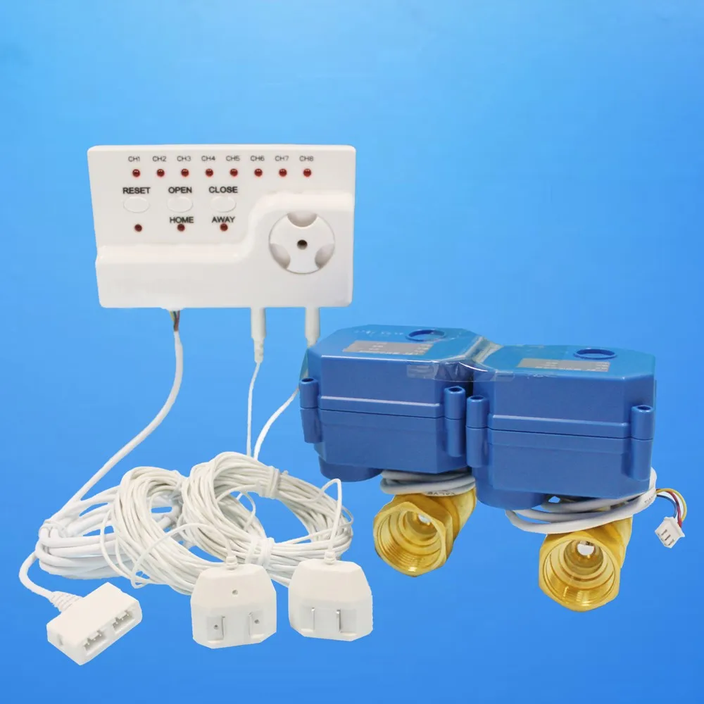 

Smart Home Water Water Leakage Detection Alarms System with Two Motorized Valve DN15 DN20 DN25 Leakage Sensor Alarm