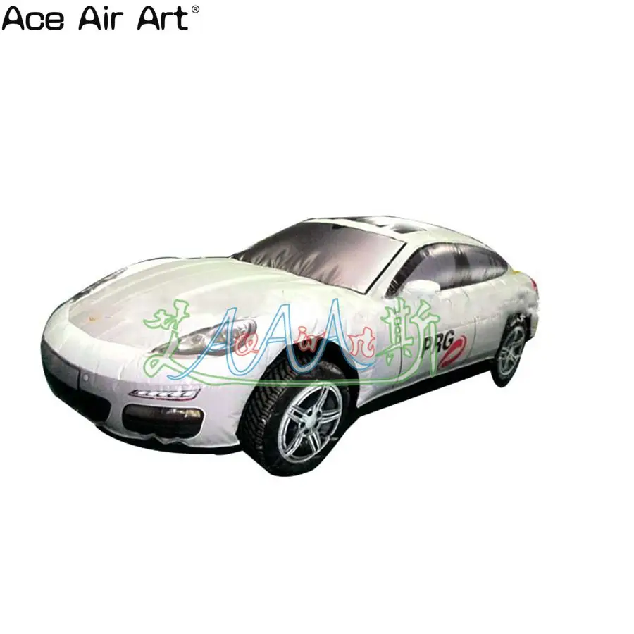 Customized Balloon Inflatable White Racing Car Model Advertising Cars Replica for Your Business Show