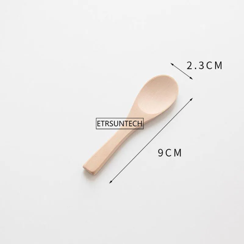 

Small Mini Wooden Spoons For Kids Honey Kitchen Using Condiment Spoon 9*2.3cm No Paint