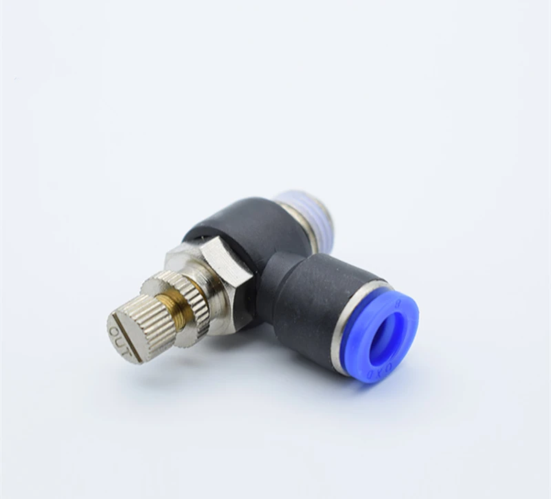 10Pcs/lot SL4-M5SL6-M5 Pneumatic quick L type throttle valve pneumatic joint Pneumatic fittings air compressor parts