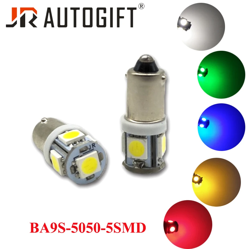 200pcs 12V 24V BA9S 5050 5 SMD LED BA9S T11 T4W H6W 233 Automotive Lamp for Peugeot 2008 203 Interior Light 5050 5SMD Dashboard