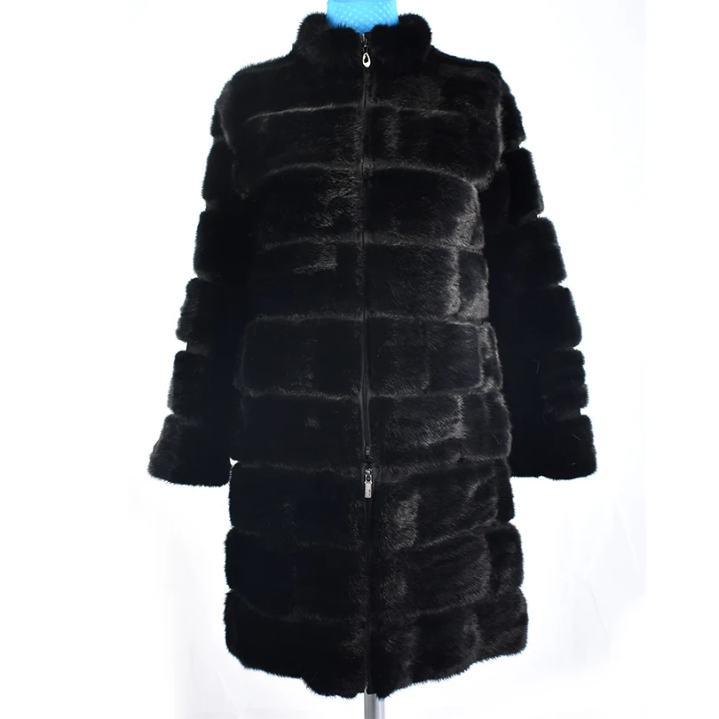 Real Mink Fur Coat for Women, Removable and Detachable Bottom, Natural Fox Fur Coat, Thick Warm Street Style