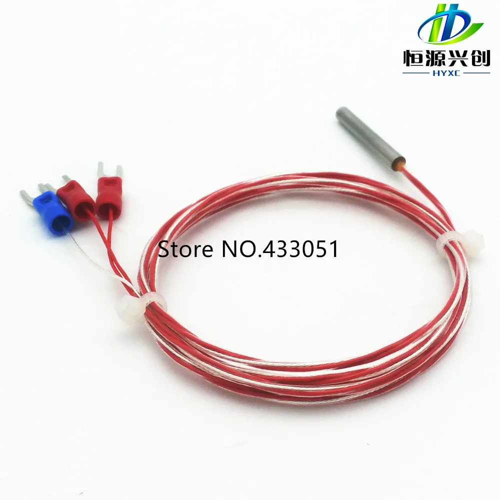 PT100 PT1000 PT500 Sensor 3-Wire 3*30Mm Teflon Probe Suhu Tinggi 10 Buah Kelas Industri Tahan Air