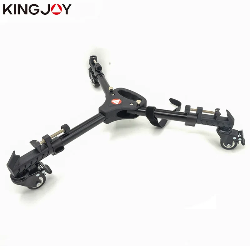 KINGJOY Slider Universal Professional Photography Heavy Duty Tripod Dolly with Wheels Adjustable Leg Mounts for DSLR Camera