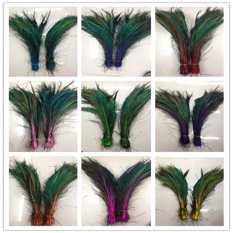 10 pcs peacock feather sword 12-16 inches/30-40 cm left and right Symmetric