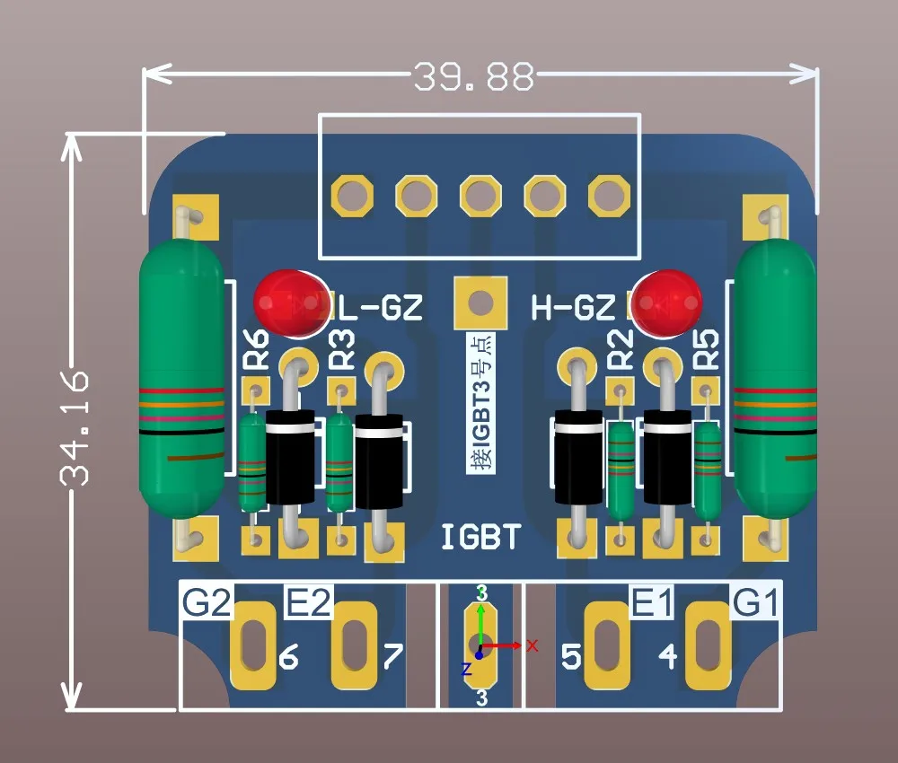 IGBT small board magnetic isolation load resistance terminal welding machine module driving plate