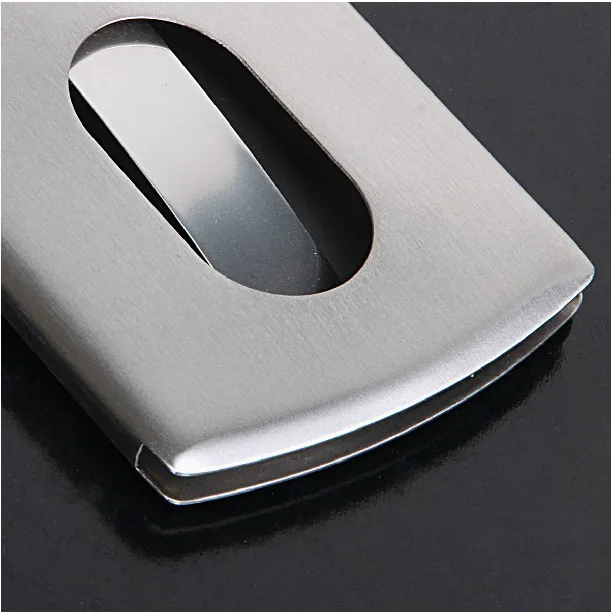 Vogue Thumb Slide Out Stainless Steel Pocket Business ID Credit Card Holder Case Men Office Supplies