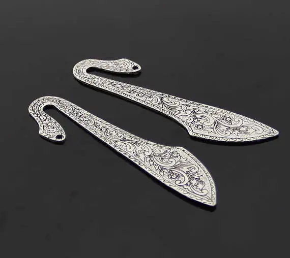 10pcs 23mmx115mm Antique Silver/Antique Bronze Filigree Flower Hair Kanzashi/Bookmark Pendant Charm/Finding,DIY Jewelry