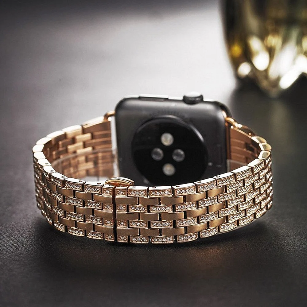 Bling strap for Apple watch band 40mm 44mm iWatch band 38mm 42mm Diamond stainless steel bracelet Apple watch series 6 5 4 3 se