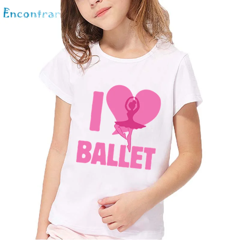 

Children I Love Ballet Printed T shirt Kids Dancing Girl Design Short Sleeve Summer Tops Baby Girls Casual Clothes,HKP5191