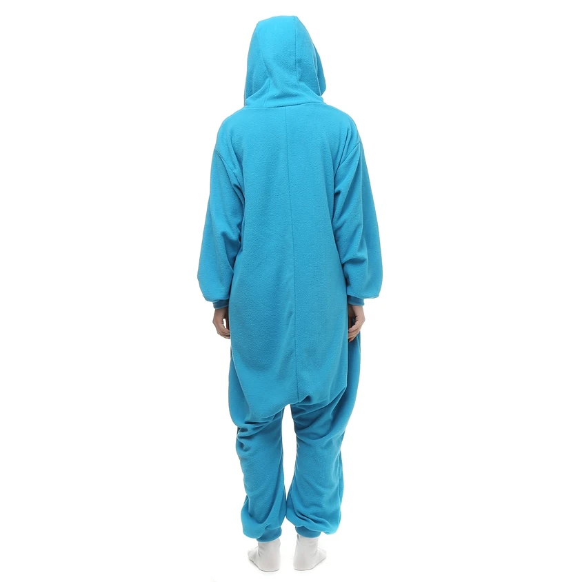 Adults Polar Fleece Kigurumi Cookie Monster Women Cosplay Costume Men Animal Onesies Pajamas Halloween Carnival Party Jumpsuit