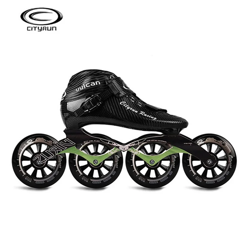 CITYRUN Racing Vulcan Professional Inline Speed Skates Shoes Carbon Fiber Black Skating Patines for Korea Japan Asia EUR 30-45