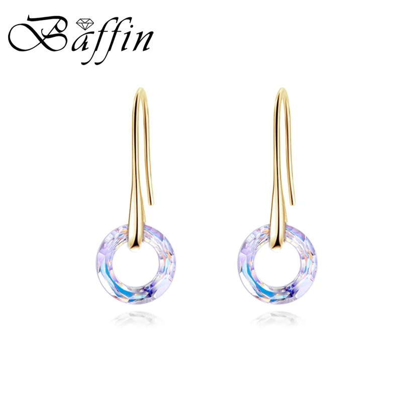 BAFFIN Fancy Stone Circle Drop Earrings Crystals From Austria For Women Gold Color Bohemian Dangle Earrings Indian Jewelry