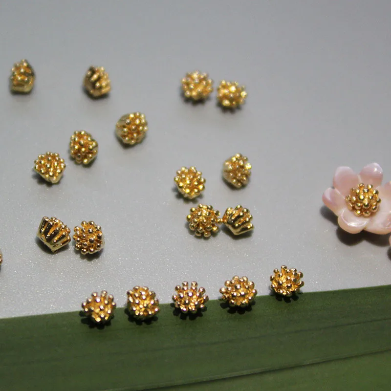 20pcs/Pack 4mm Copper Flower Buds Jewelry Accessories Diy Earrings Brooch Beads For Women Jewelry Making