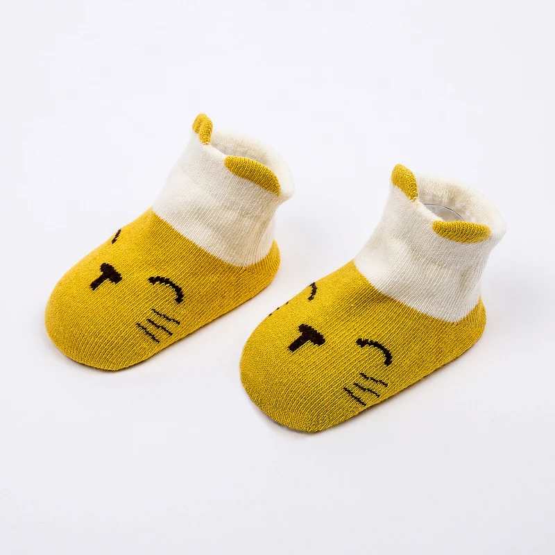 3 Pairs Socks 0-2 Years Baby Anti-slip Socks Cute Cartoon Animal Cotton Baby Boys Girls Socks New Born Socks Lot Toddlers